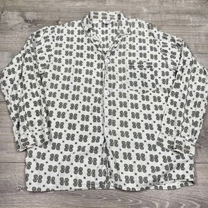 Vintage Archdale Pajama Shirt Mens Medium Gray Geometric Cotton Sleepwear